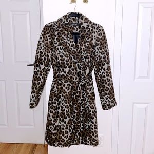 Leopard Print Wrap Coat